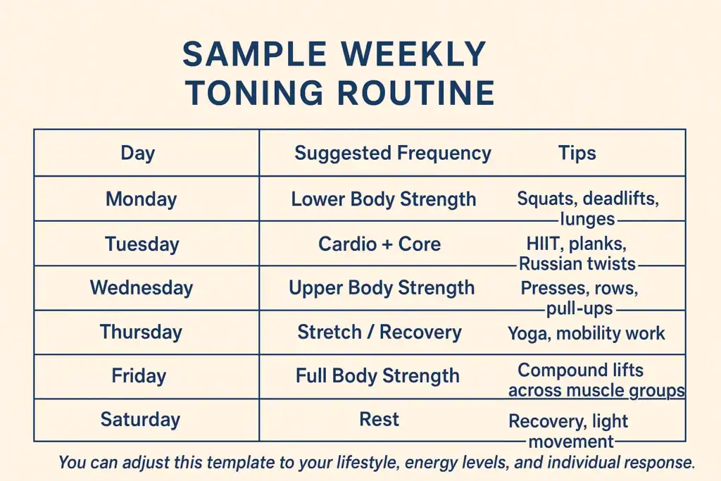 Achieving the Perfect Tone: How Often Should You Exercise for Results? 4 Weekly exercise Greenock plan graphic