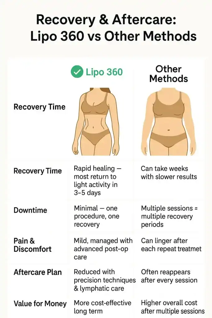 Recovery and Aftercare for Fat-Dissolving Surgery 2 Table to show fat dissolving injection aftercare Greenock