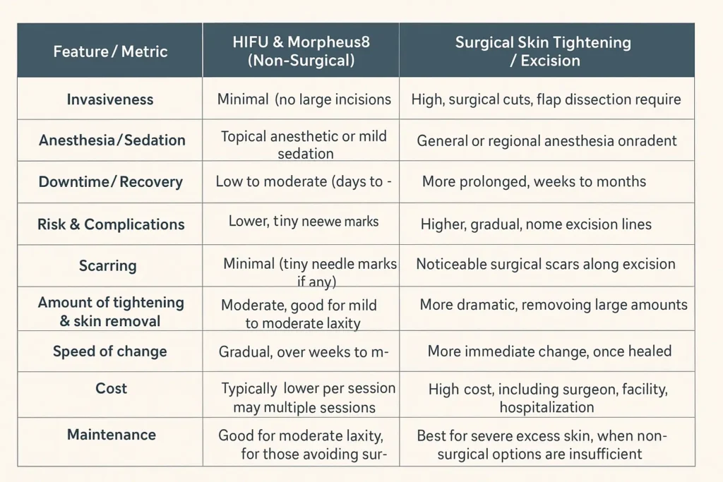 The Science of Skin Tightening 2 Table of skin tightening Greenock benefits compared to surgical options